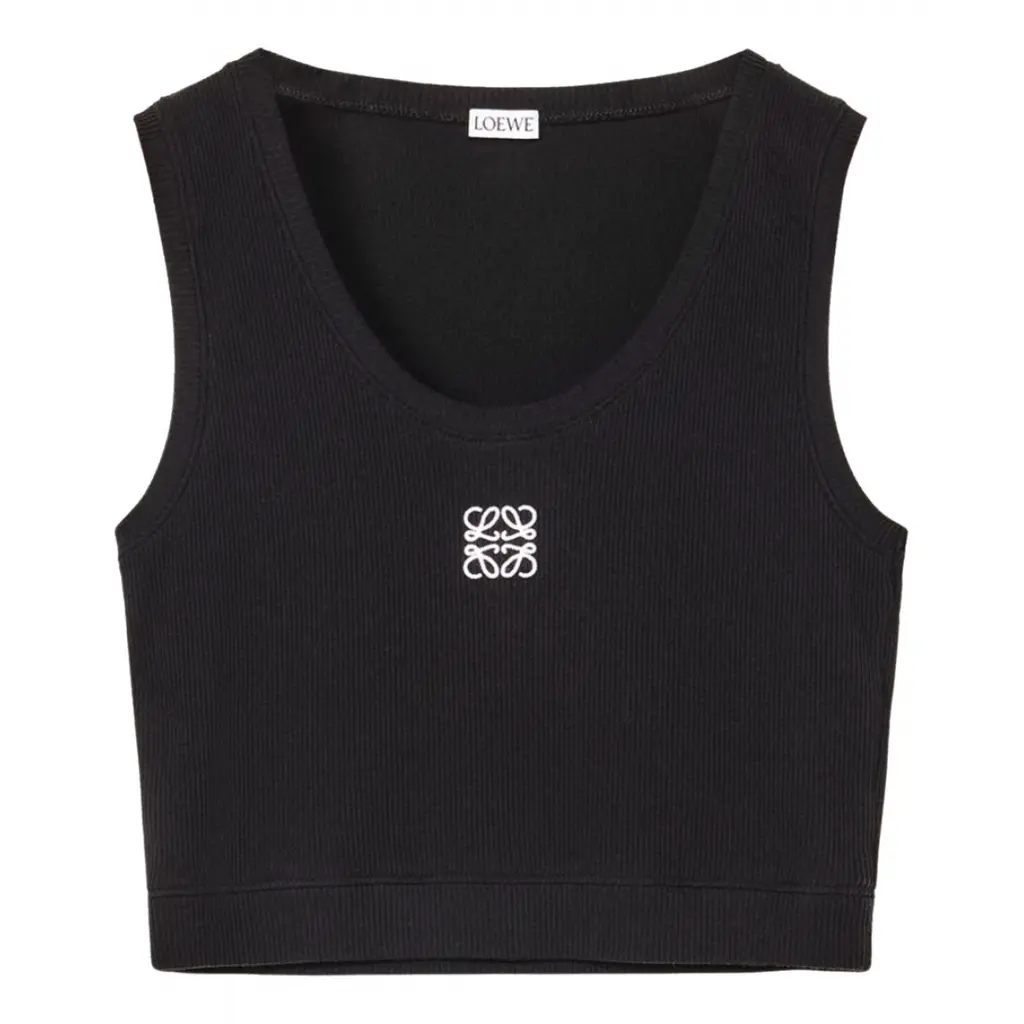 LOEWE Tank top with embroidery - Black