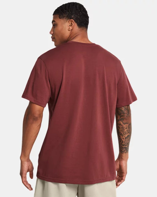 Men's shirt UA Heavyweight Left Chest Logo Repeat with short sleeves - Cinna Red / Silt