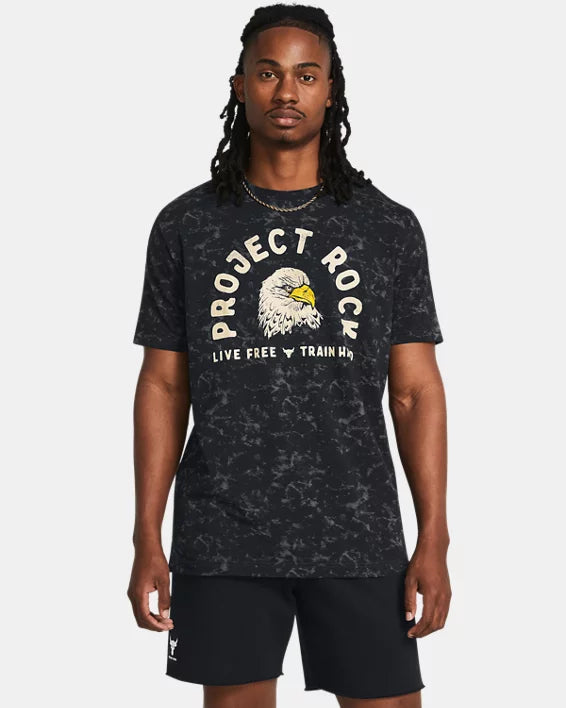 Men's shirt Project Rock Free Graphic with short sleeves - Black/Silt