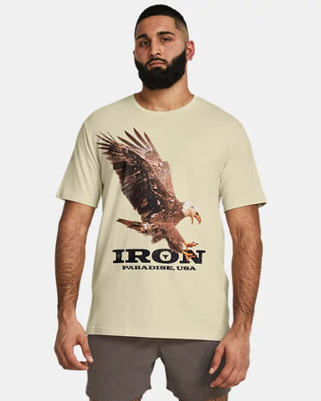 Men's top Project Rock Eagle Graphic with short sleeves - Silt/Black