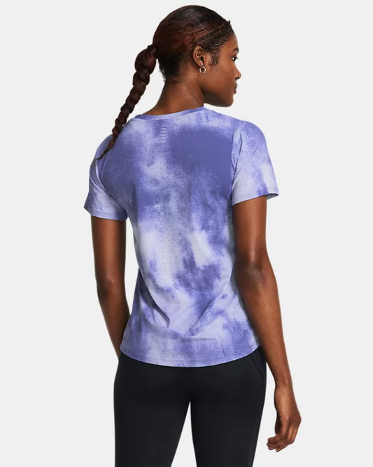 Women's UA Launch Elite Printed shirt with short sleeves - Starlight / Reflective