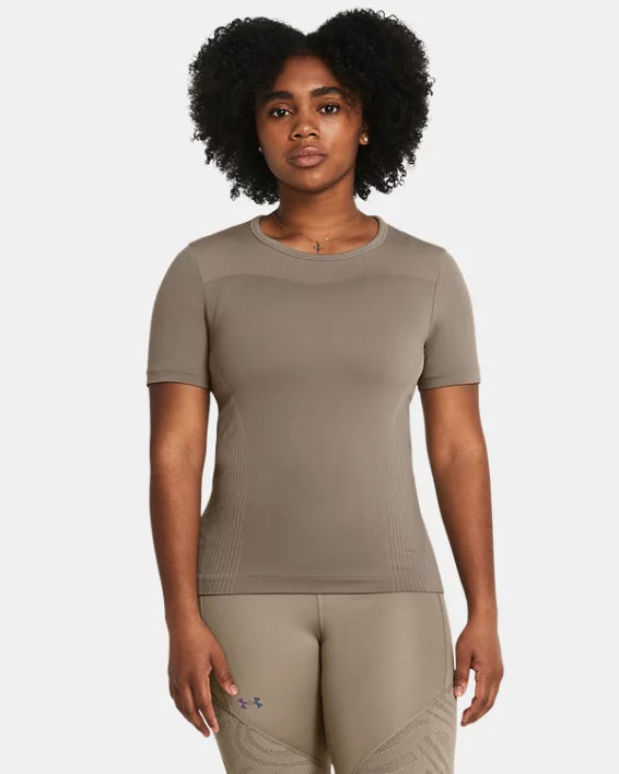 Women's top UA Vanish Elite Seamless with short sleeves - Taupe Dusk / Iridescent