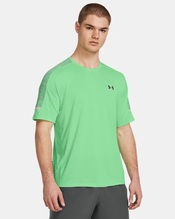 Men's UA Tech™ shirt with short sleeves  -Matrix Green / Castlerock