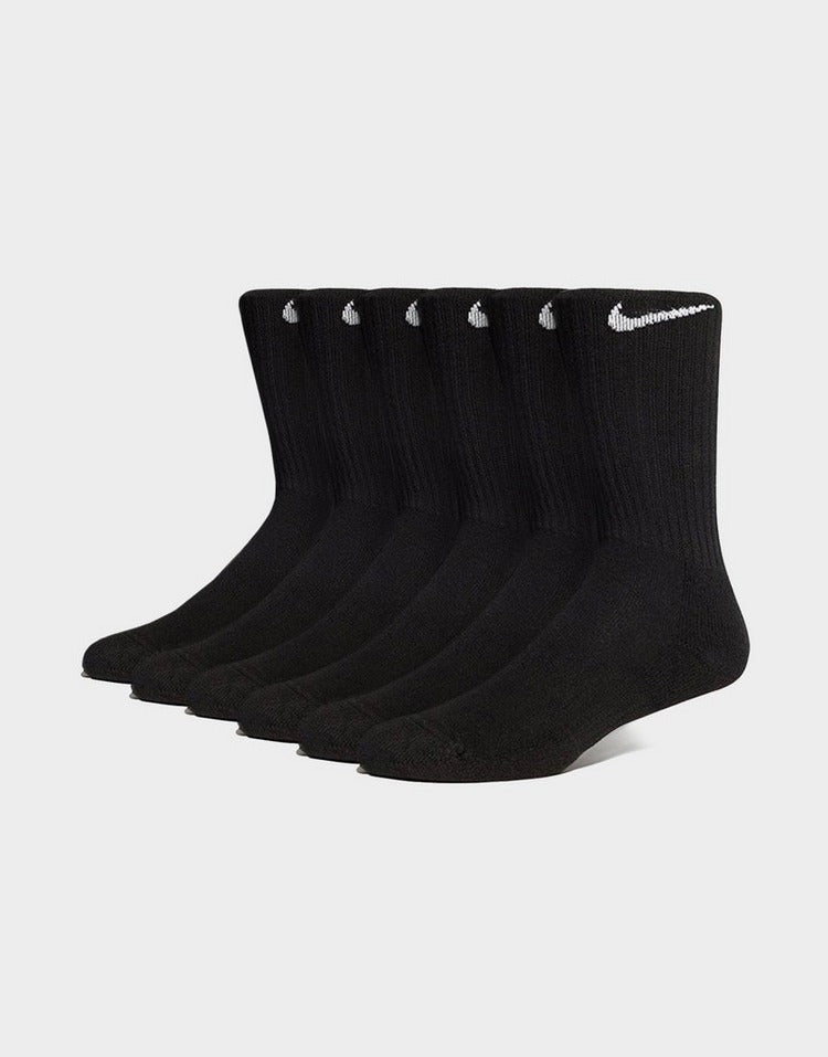 Nike 6-Pack Everyday Cushioned Training Crew Socks - Black