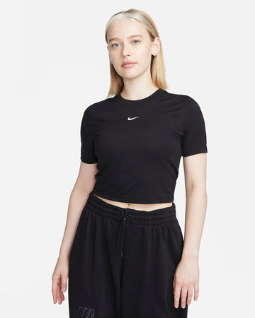 Nike Sportswear Essential fitted short T-shirt for women - Black/White